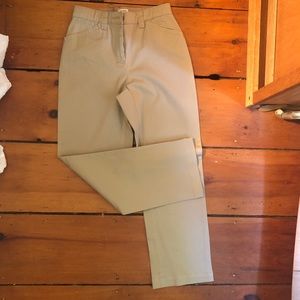 LL Bean classic fit khaki boot cut pants, size 6